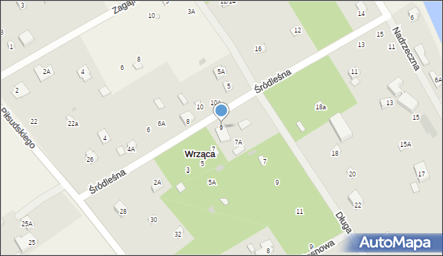 Wrząca, Śródleśna, 9, mapa Wrząca