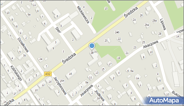 Zaniemyśl, Średzka, 18, mapa Zaniemyśl