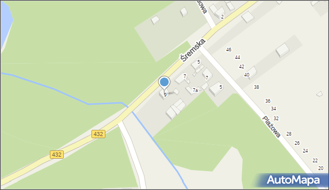 Zaniemyśl, Śremska, 9, mapa Zaniemyśl