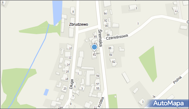 Zbrudzewo, Śremska, 61, mapa Zbrudzewo