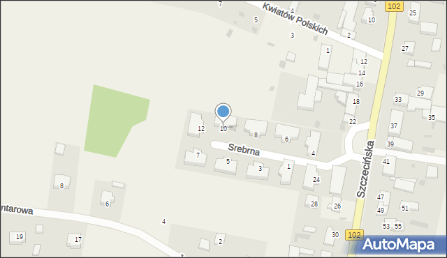 Zieleniewo, Srebrna, 10, mapa Zieleniewo