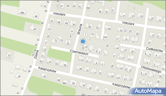 Tarnów, ss. Czerneckich, 11, mapa Tarnów