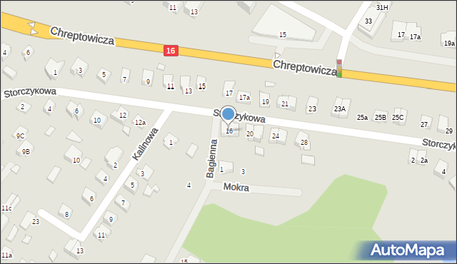 Augustów, Storczykowa, 16, mapa Augustów