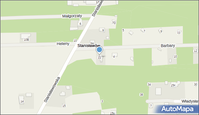 Bądzyń, Stanisławowska, 11, mapa Bądzyń