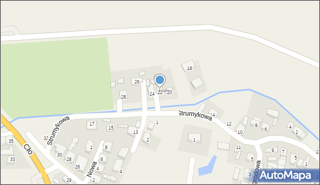 Baranów, Strumykowa, 22, mapa Baranów