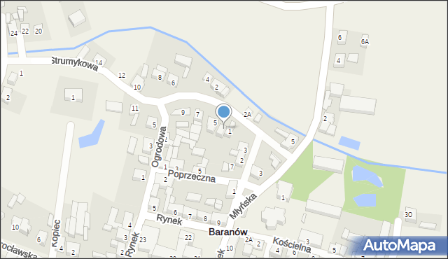 Baranów, Strumykowa, 3, mapa Baranów