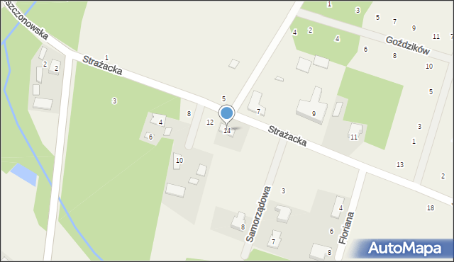 Bartoszówka, Strażacka, 14, mapa Bartoszówka