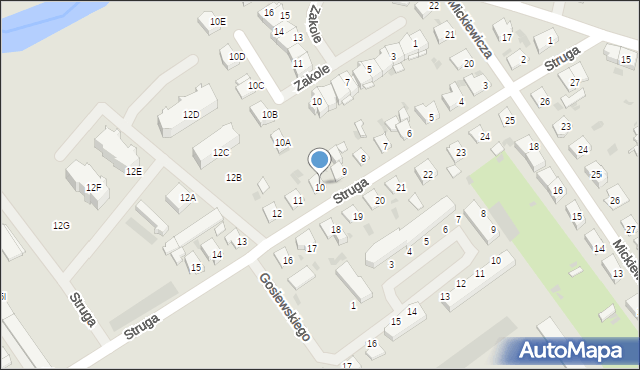 Bartoszyce, Struga, 10, mapa Bartoszyce