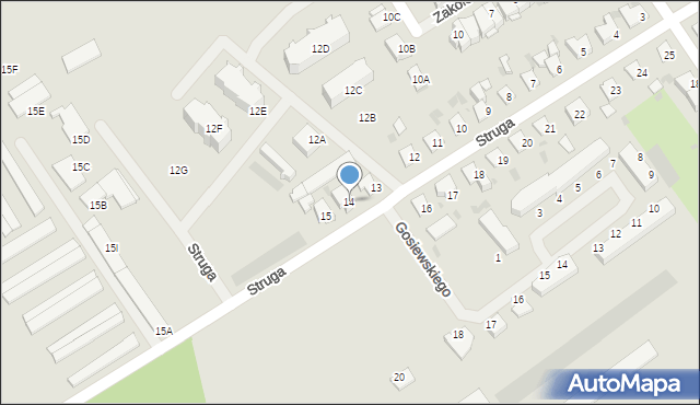 Bartoszyce, Struga, 14, mapa Bartoszyce