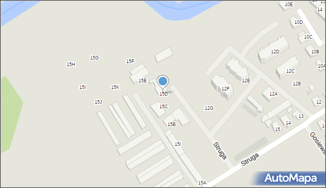 Bartoszyce, Struga, 15D, mapa Bartoszyce