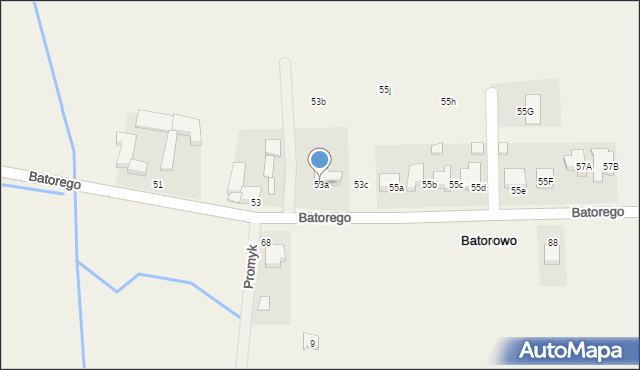 Batorowo, Stefana Batorego, 53a, mapa Batorowo