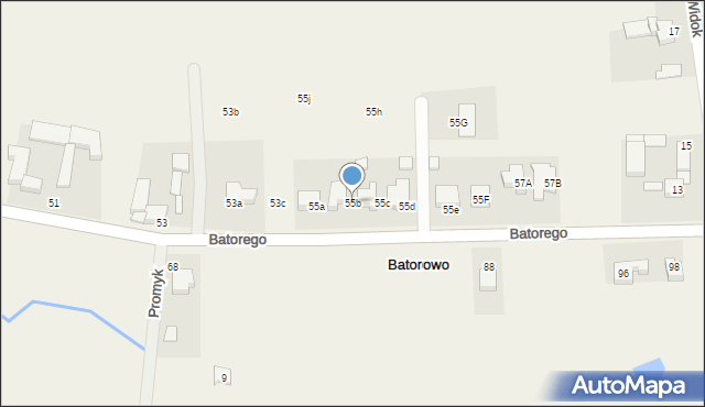 Batorowo, Stefana Batorego, 55b, mapa Batorowo