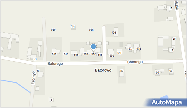 Batorowo, Stefana Batorego, 55c, mapa Batorowo