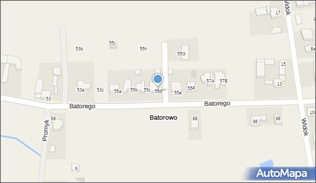 Batorowo, Stefana Batorego, 55d, mapa Batorowo