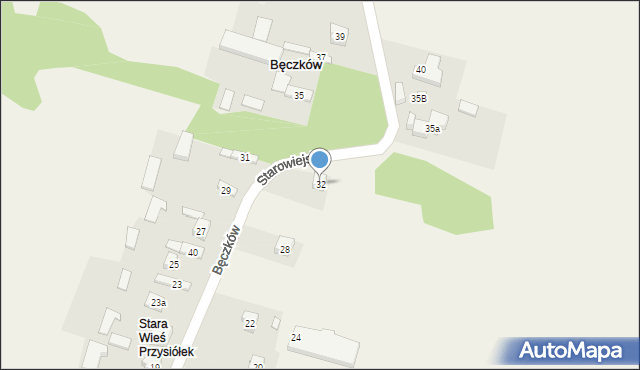 Bęczków, Starowiejska, 32, mapa Bęczków