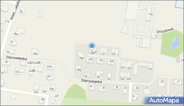 Bezrzecze, Starowiejska, 22g, mapa Bezrzecze