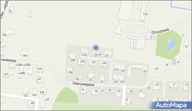 Bezrzecze, Starowiejska, 22i, mapa Bezrzecze