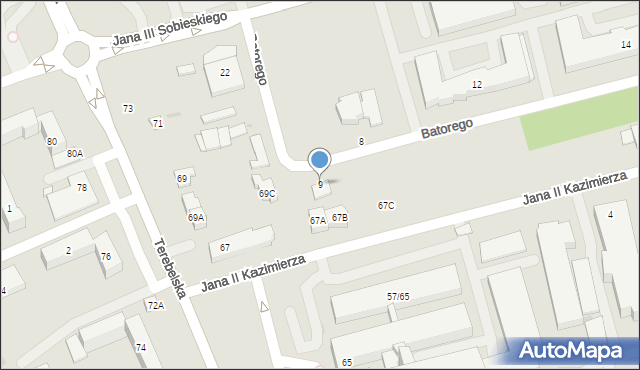 Biała Podlaska, Stefana Batorego, 9, mapa Białej Podlaskiej