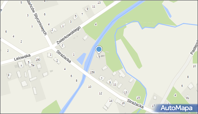 Biała Wielka, Strażacka, 3, mapa Biała Wielka