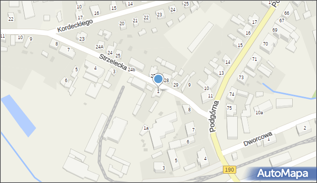 Białośliwie, Strzelecka, 1, mapa Białośliwie