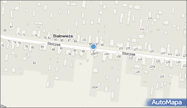Białowieża, Stoczek, 102, mapa Białowieża