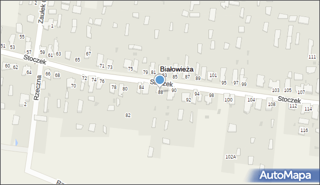 Białowieża, Stoczek, 88, mapa Białowieża