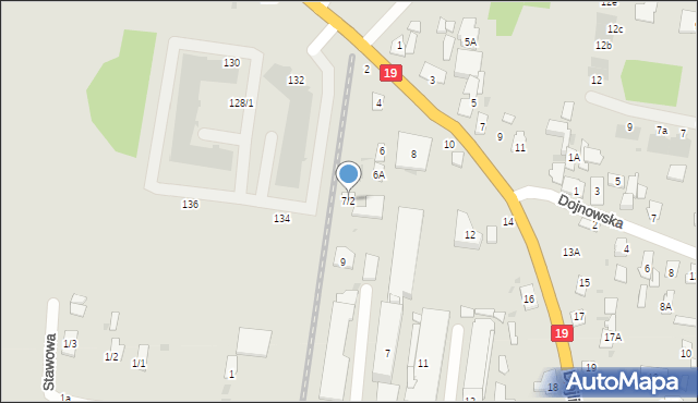 Białystok, Stawowa, 7/2, mapa Białegostoku