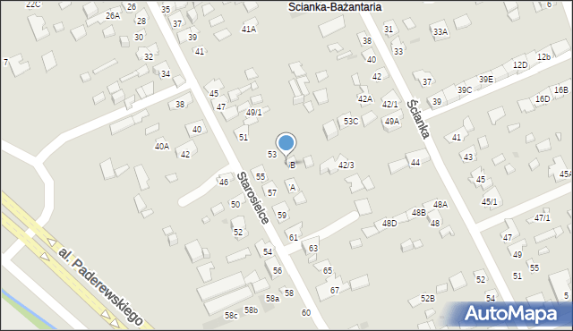 Białystok, Starosielce, 55B, mapa Białegostoku