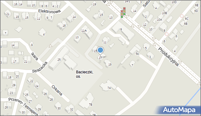 Białystok, Strażacka, 17, mapa Białegostoku