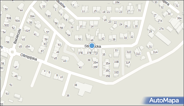 Białystok, Strażacka, 37A, mapa Białegostoku
