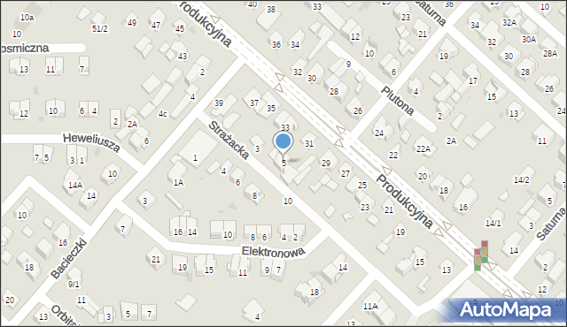 Białystok, Strażacka, 5, mapa Białegostoku