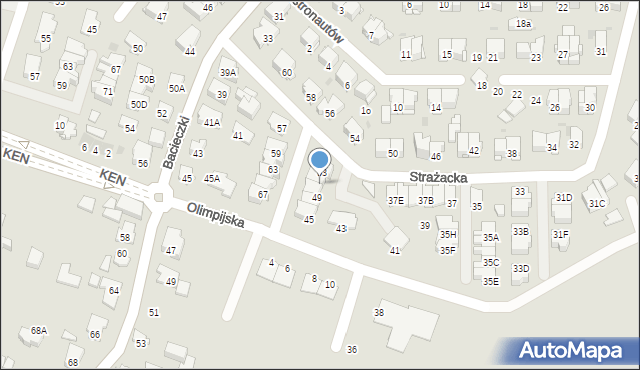 Białystok, Strażacka, 51, mapa Białegostoku