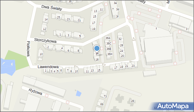 Bielany Wrocławskie, Storczykowa, 16, mapa Bielany Wrocławskie