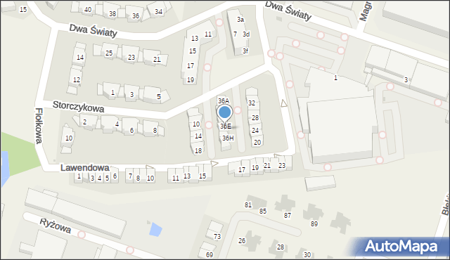 Bielany Wrocławskie, Storczykowa, 36F, mapa Bielany Wrocławskie