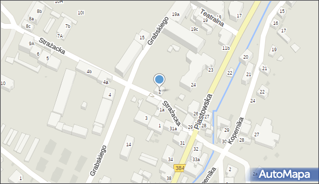 Bielawa, Strażacka, 2, mapa Bielawa