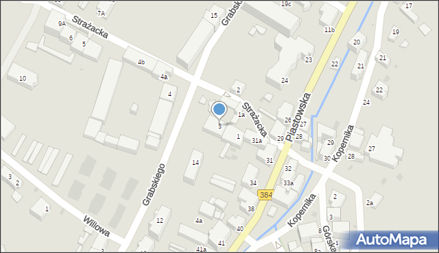 Bielawa, Strażacka, 3, mapa Bielawa