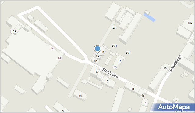 Bielawa, Strażacka, 8a, mapa Bielawa