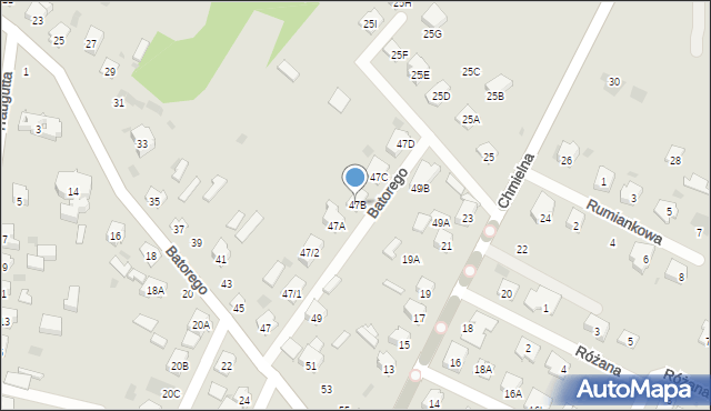 Bielsk Podlaski, Stefana Batorego, 47B, mapa Bielsk Podlaski