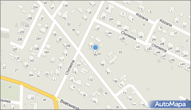 Bielsk Podlaski, Stefana Batorego, 61, mapa Bielsk Podlaski