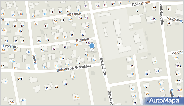 Bielsk Podlaski, Strzelnicza, 44, mapa Bielsk Podlaski