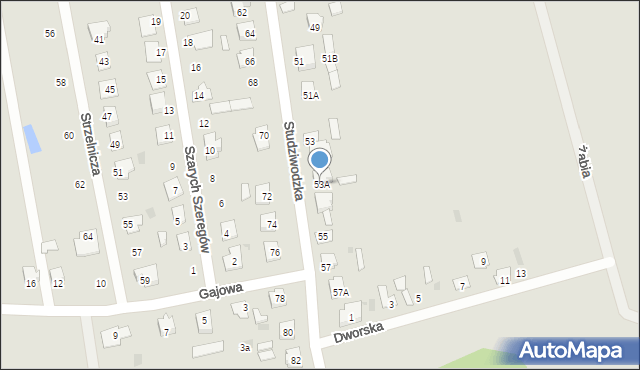 Bielsk Podlaski, Studziwodzka, 53A, mapa Bielsk Podlaski