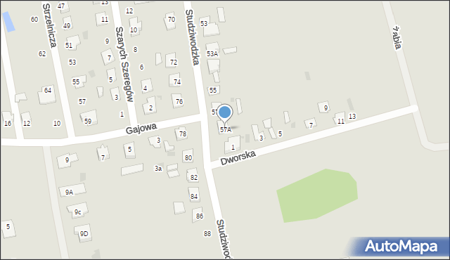 Bielsk Podlaski, Studziwodzka, 57A, mapa Bielsk Podlaski