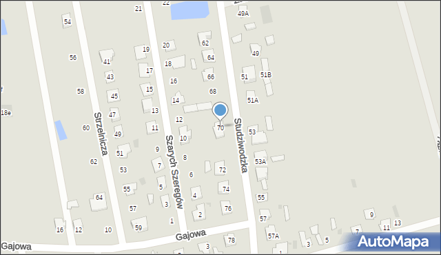 Bielsk Podlaski, Studziwodzka, 70, mapa Bielsk Podlaski