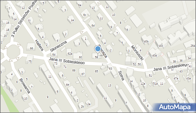 Bielsko-Biała, Stwosza Wita, 1, mapa Bielsko-Białej