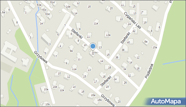 Bielsko-Biała, Stefanki, 12, mapa Bielsko-Białej