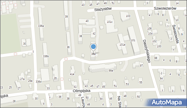 Bielsko-Biała, Stażystów, 38a, mapa Bielsko-Białej