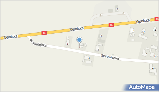 Bierdzany, Starowiejska, 3, mapa Bierdzany