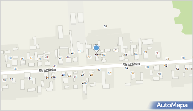 Bieżeń, Strażacka, 55, mapa Bieżeń