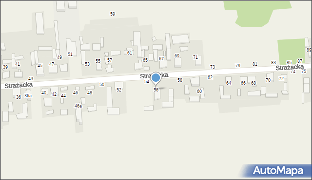Bieżeń, Strażacka, 56, mapa Bieżeń