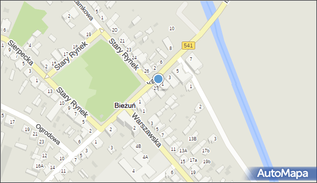 Bieżuń, Stary Rynek, 27B, mapa Bieżuń